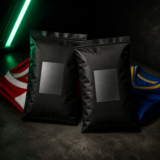 LOSTVAULT Double Up bundle two sealed mystery bags with red and blue jersey peeks