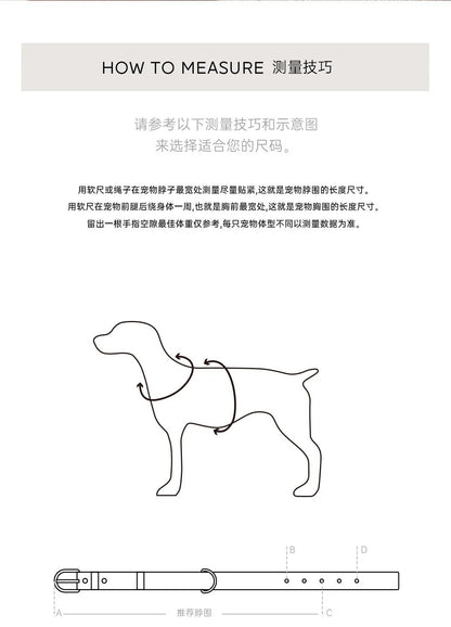 Dog collar measuring guide