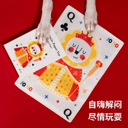 Playing card squeaky dog toys in two card designs